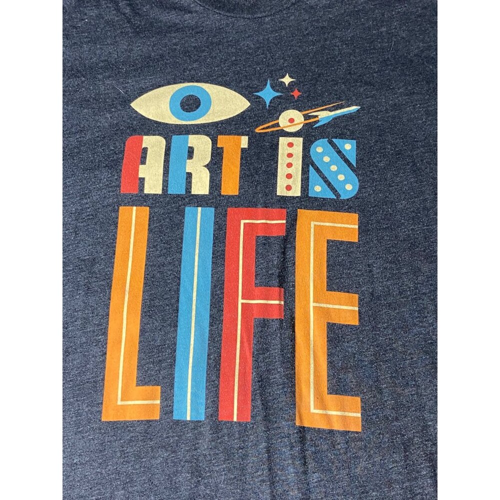 Art Is Life Graphic T-Shirt X-Large By Real Thread Heather Gray Soft Cotton-Blen